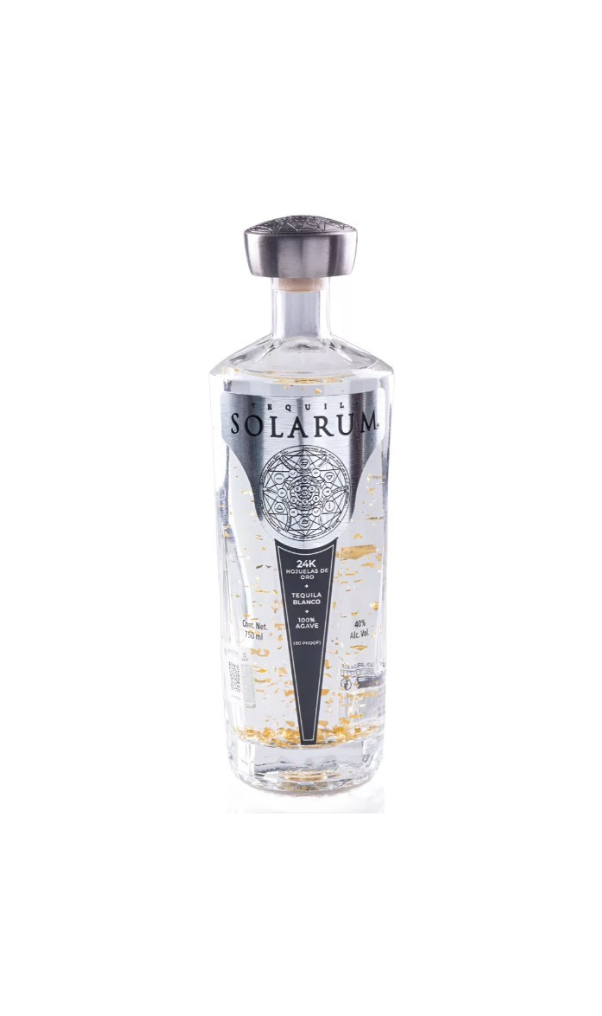 Tequila Solarum Blanco Con Hojuelas De Oro 24k 750ml