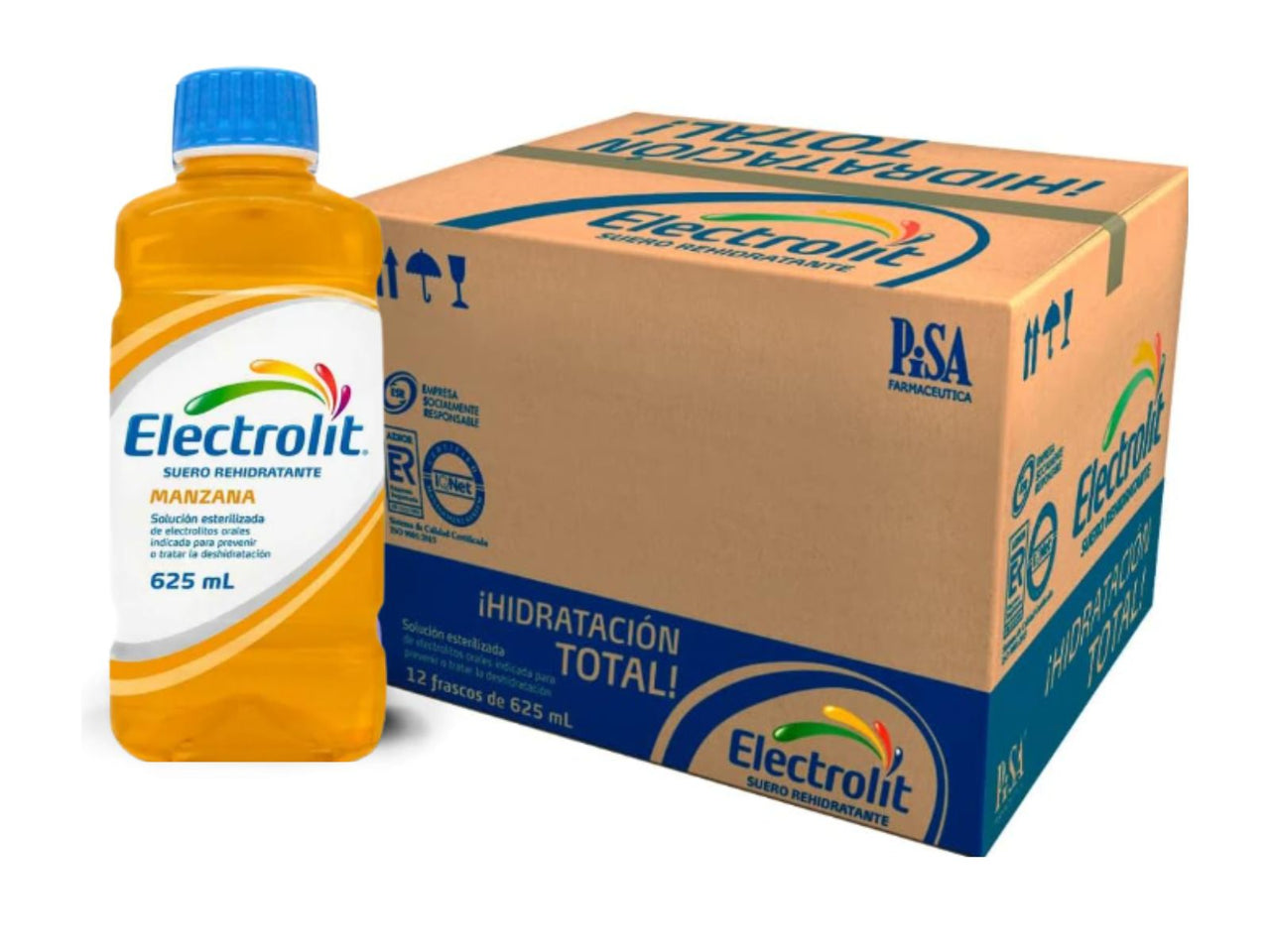 Suero Electrolit Manzana 625 Ml (12 pack)