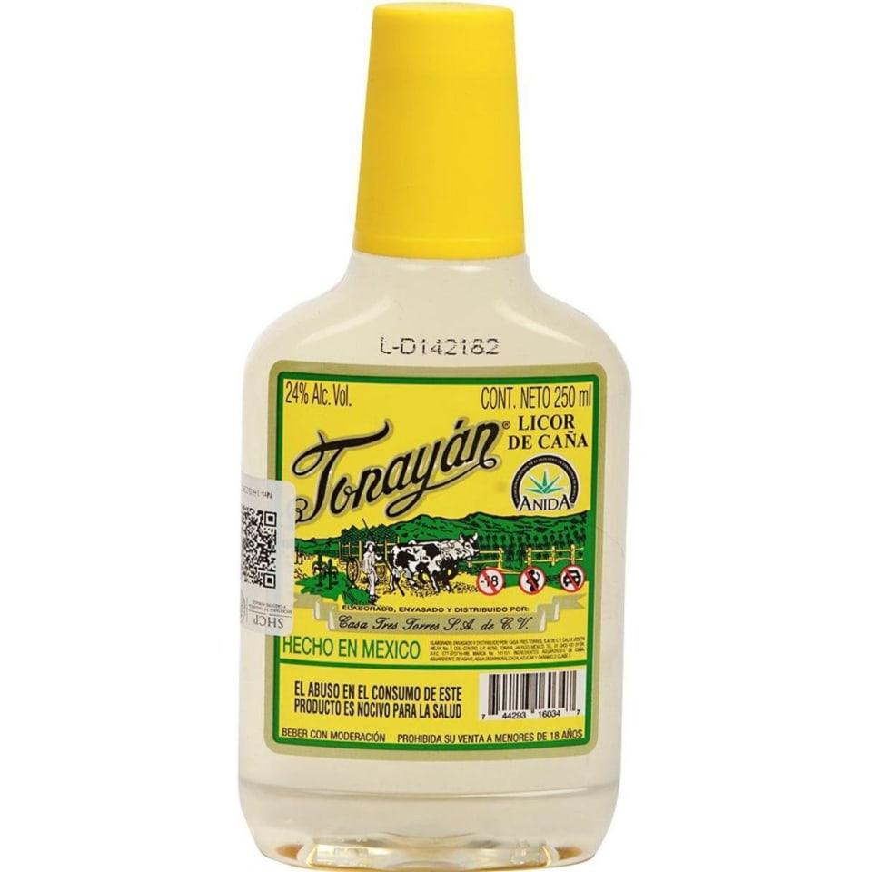 Destilado De Agave Licor De Caña Tonayan Pet Amarillo 250 Ml